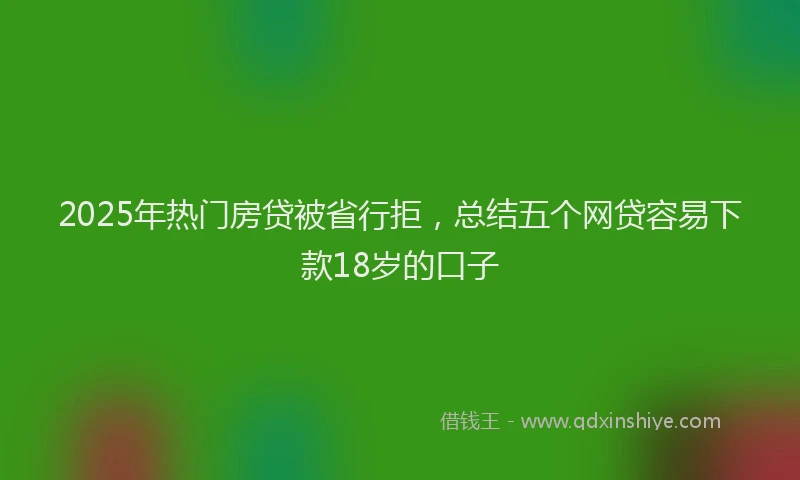 2025年热门房贷被省行拒，总结五个网贷容易下款18岁的口子