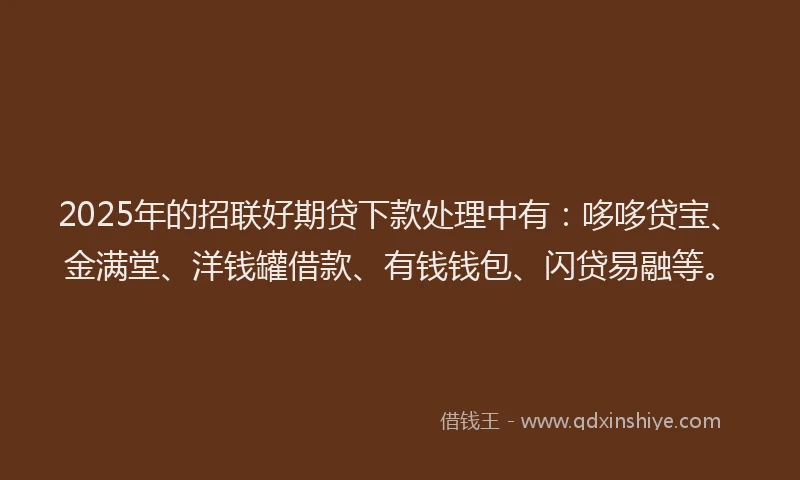 2025年的招联好期贷下款处理中有：哆哆贷宝、金满堂、洋钱罐借款、有钱钱包、闪贷易融等。