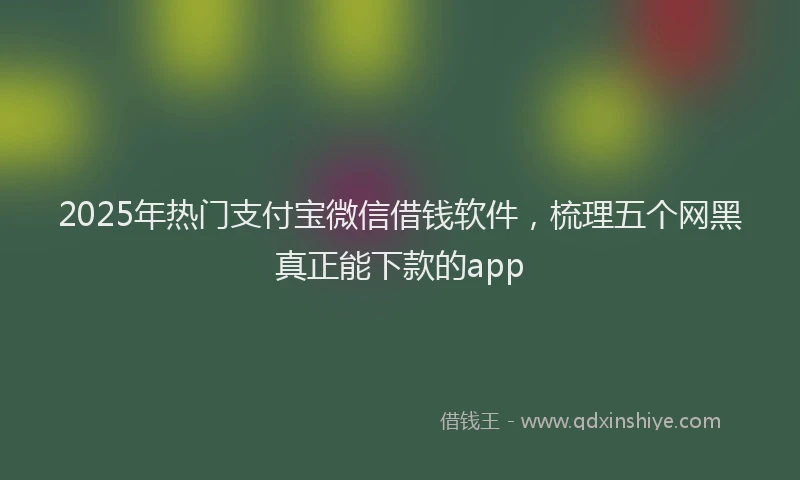 2025年热门支付宝微信借钱软件，梳理五个网黑真正能下款的app
