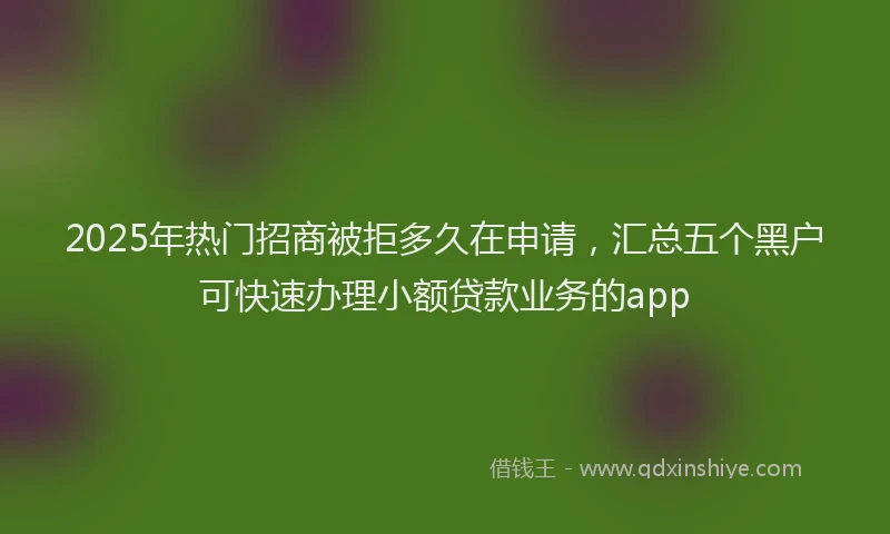 2025年热门招商被拒多久在申请，汇总五个黑户可快速办理小额贷款业务的app
