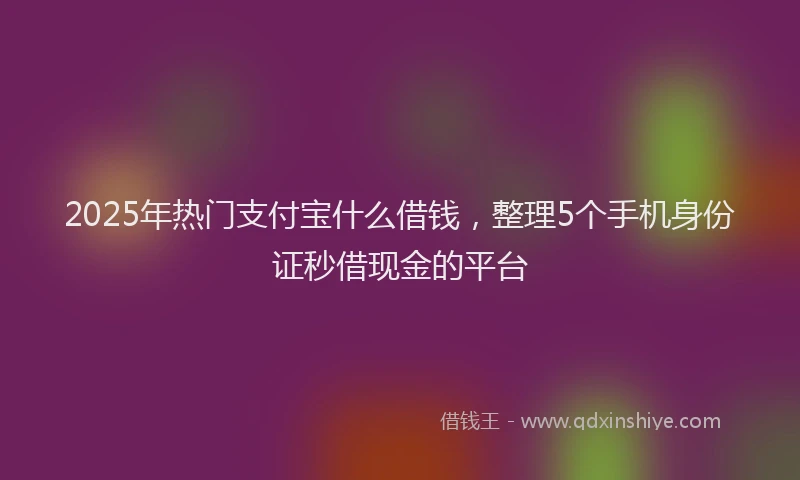 2025年热门支付宝什么借钱，整理5个手机身份证秒借现金的平台