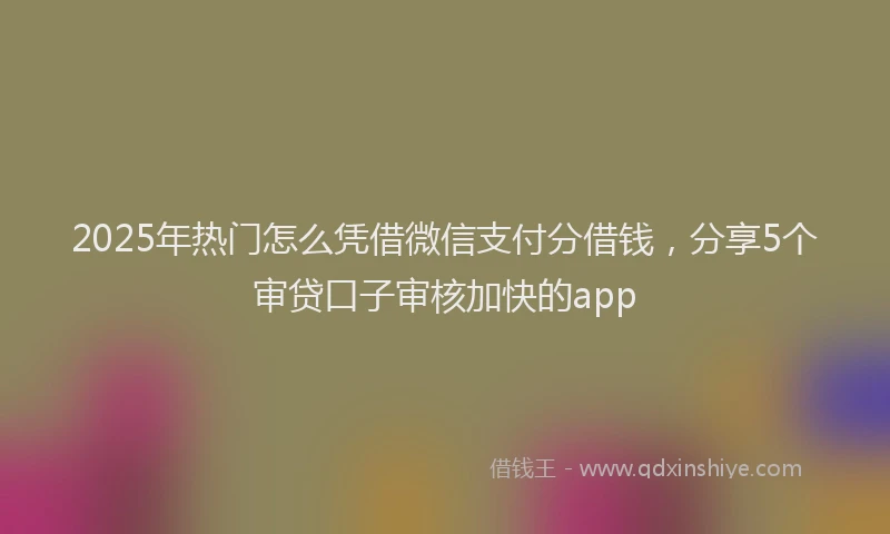 2025年热门怎么凭借微信支付分借钱，分享5个审贷口子审核加快的app
