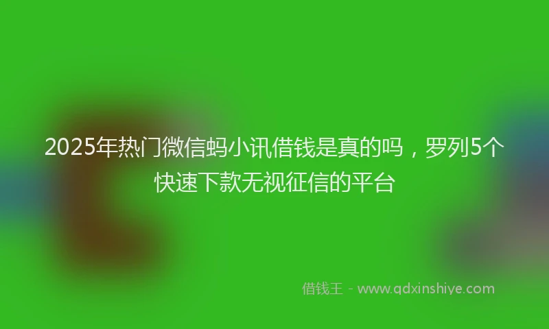 2025年热门微信蚂小讯借钱是真的吗，罗列5个快速下款无视征信的平台