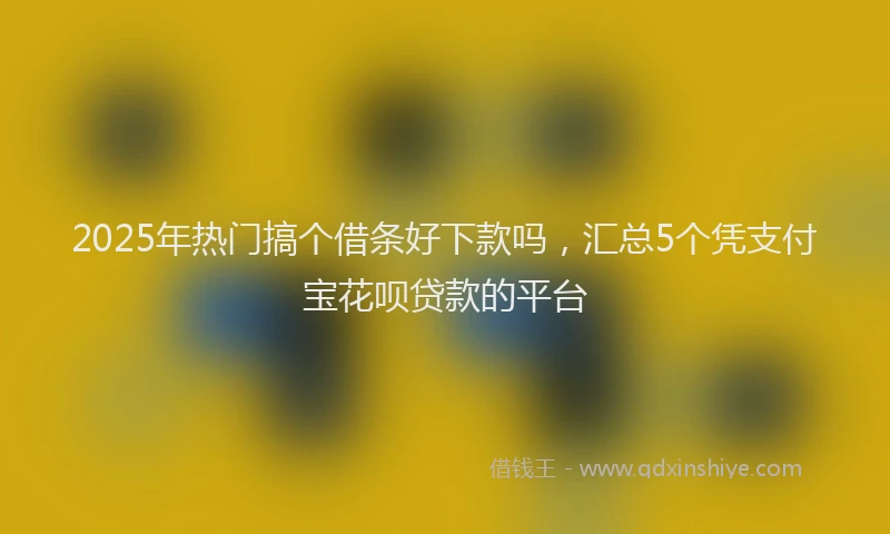 2025年热门搞个借条好下款吗，汇总5个凭支付宝花呗贷款的平台