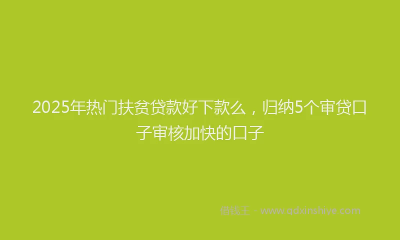 2025年热门扶贫贷款好下款么，归纳5个审贷口子审核加快的口子
