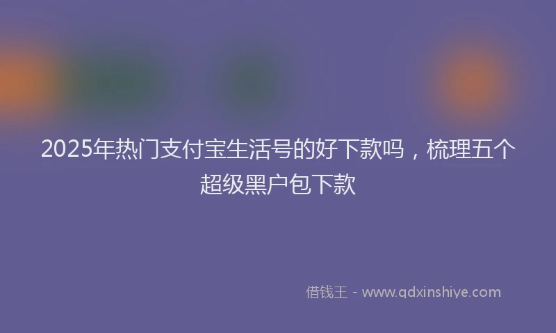 2025年热门支付宝生活号的好下款吗，梳理五个超级黑户包下款