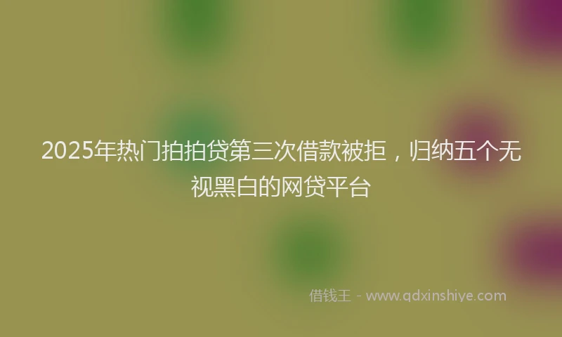 2025年热门拍拍贷第三次借款被拒，归纳五个无视黑白的网贷平台
