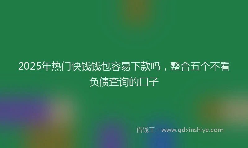 2025年热门快钱钱包容易下款吗，整合五个不看负债查询的口子