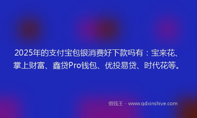 2025年的支付宝包银消费好下款吗有：宝来花、掌上财富、鑫贷Pro钱包、优投易贷、时代花等。