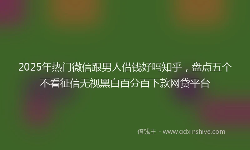 2025年热门微信跟男人借钱好吗知乎，盘点五个不看征信无视黑白百分百下款网贷平台