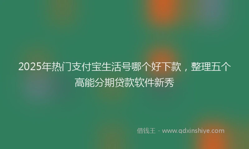 2025年热门支付宝生活号哪个好下款，整理五个高能分期贷款软件新秀