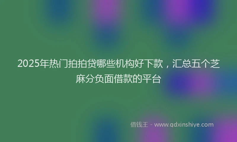 2025年热门拍拍贷哪些机构好下款，汇总五个芝麻分负面借款的平台
