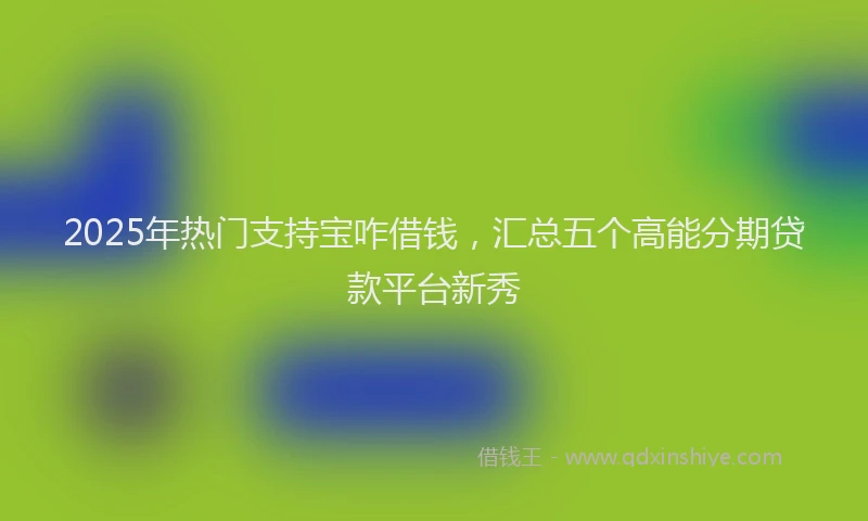 2025年热门支持宝咋借钱，汇总五个高能分期贷款平台新秀