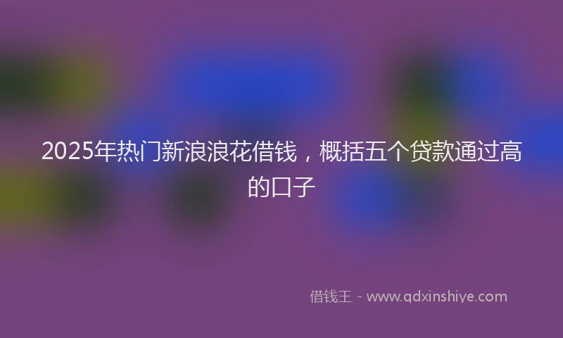2025年热门新浪浪花借钱，概括五个贷款通过高的口子