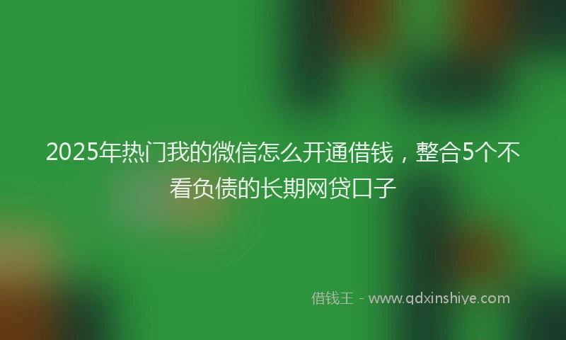 2025年热门我的微信怎么开通借钱，整合5个不看负债的长期网贷口子