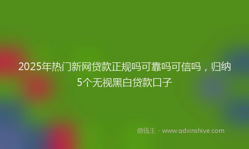 2025年热门新网贷款正规吗可靠吗可信吗，归纳5个无视黑白贷款口子