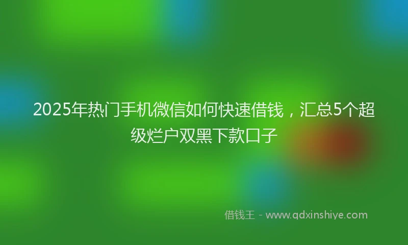 2025年热门手机微信如何快速借钱，汇总5个超级烂户双黑下款口子