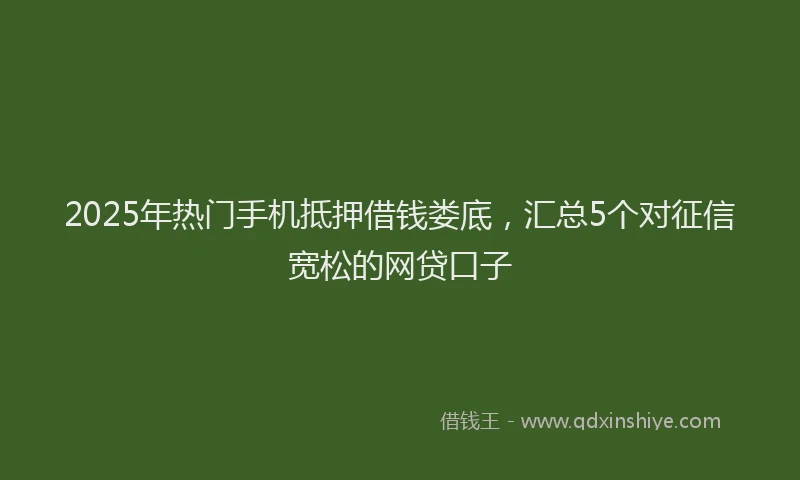 2025年热门手机抵押借钱娄底，汇总5个对征信宽松的网贷口子