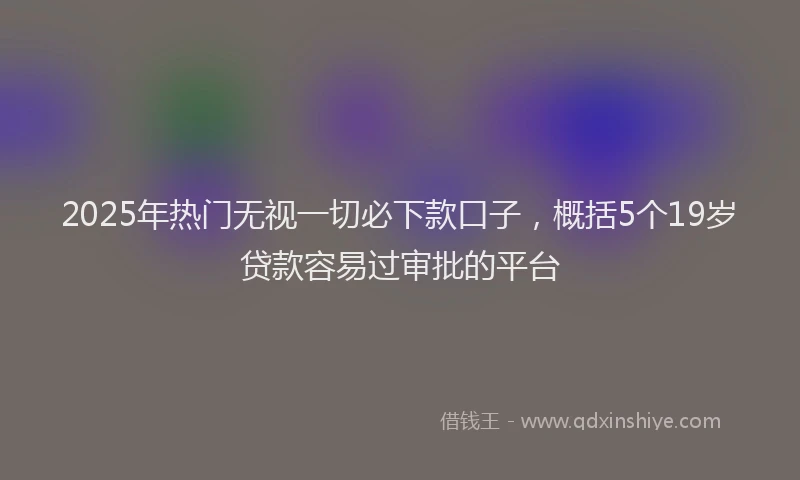 2025年热门无视一切必下款口子，概括5个19岁贷款容易过审批的平台