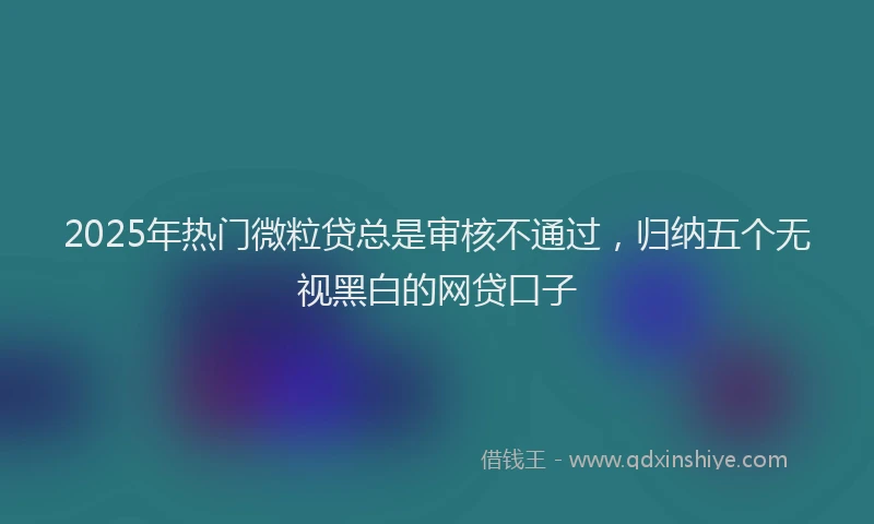 2025年热门微粒贷总是审核不通过，归纳五个无视黑白的网贷口子