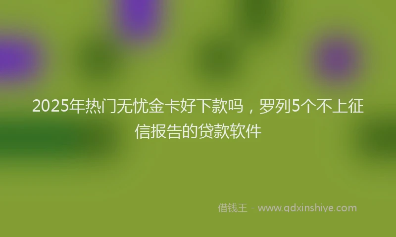 2025年热门无忧金卡好下款吗，罗列5个不上征信报告的贷款软件
