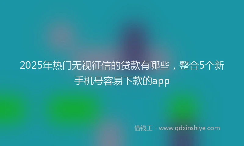 2025年热门无视征信的贷款有哪些，整合5个新手机号容易下款的app