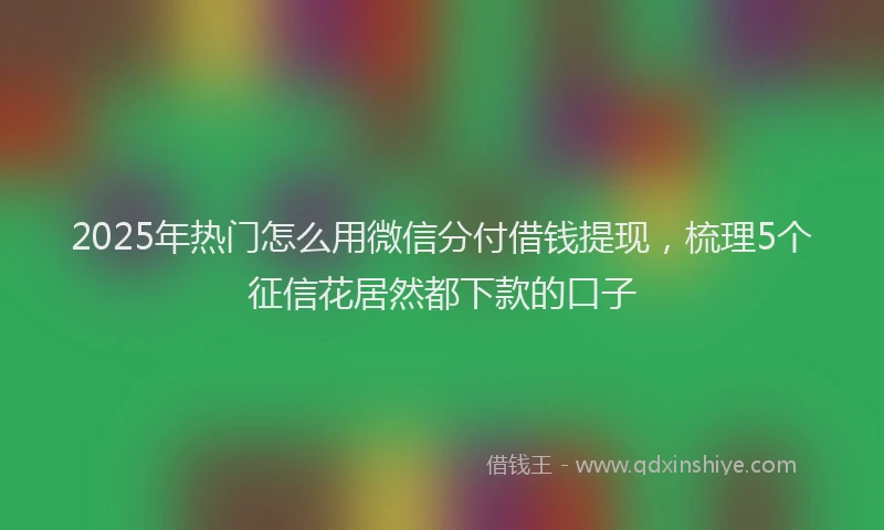 2025年热门怎么用微信分付借钱提现，梳理5个征信花居然都下款的口子