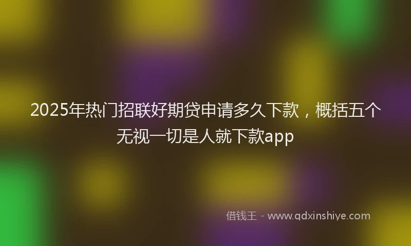 2025年热门招联好期贷申请多久下款，概括五个无视一切是人就下款app