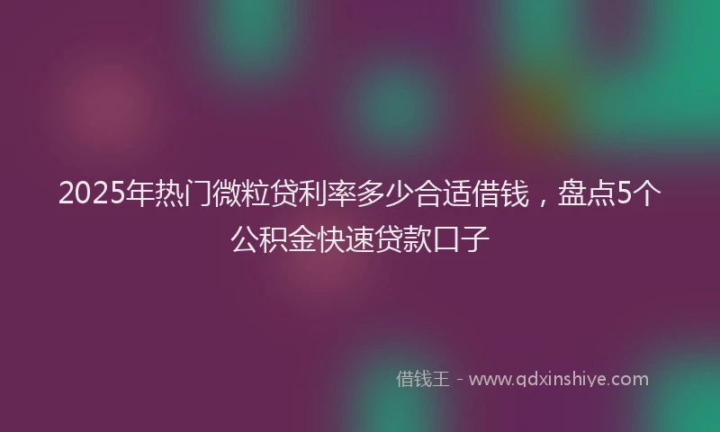 2025年热门微粒贷利率多少合适借钱，盘点5个公积金快速贷款口子