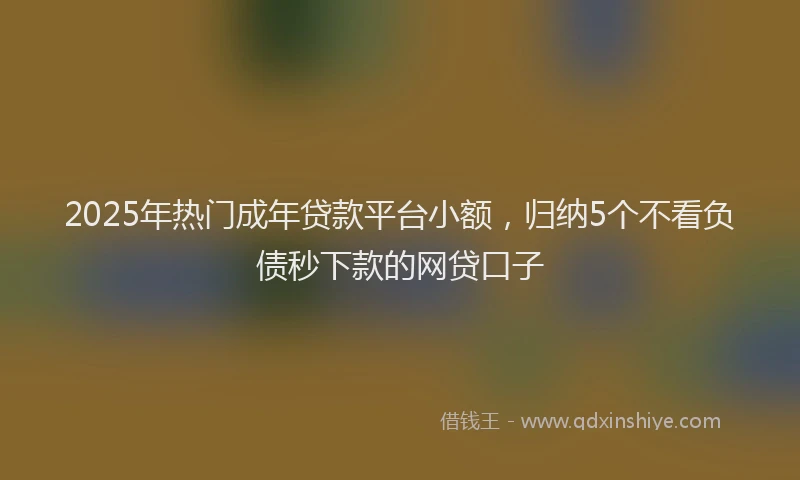 2025年热门成年贷款平台小额，归纳5个不看负债秒下款的网贷口子