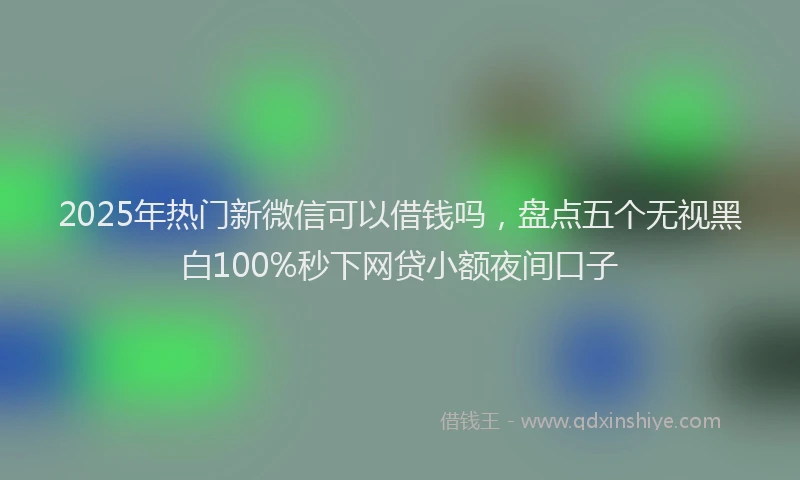 2025年热门新微信可以借钱吗，盘点五个无视黑白100%秒下网贷小额夜间口子