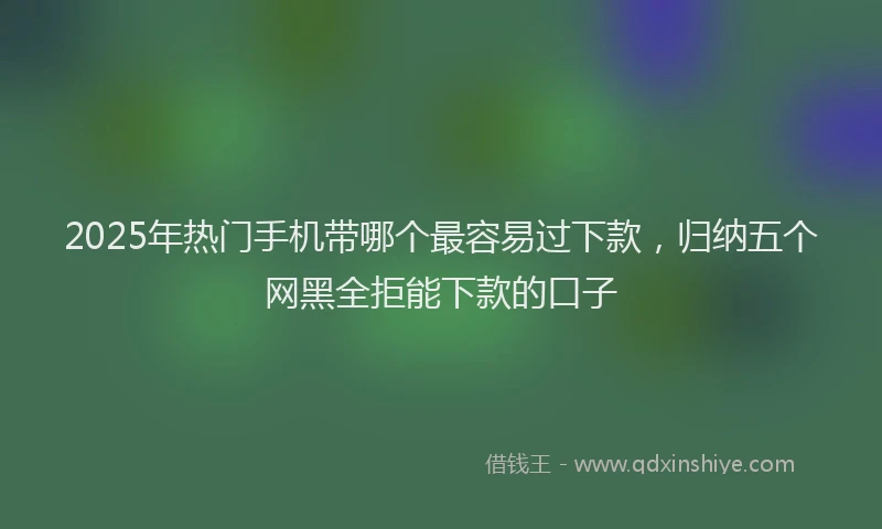 2025年热门手机带哪个最容易过下款，归纳五个网黑全拒能下款的口子
