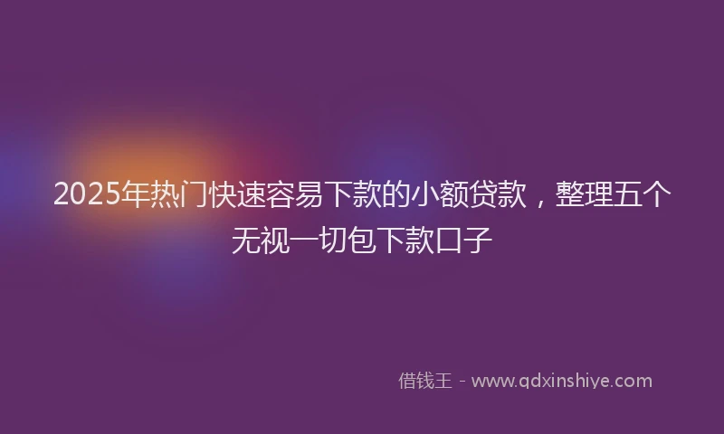 2025年热门快速容易下款的小额贷款，整理五个无视一切包下款口子