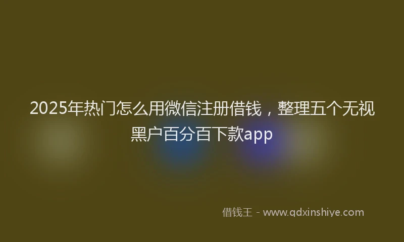 2025年热门怎么用微信注册借钱，整理五个无视黑户百分百下款app