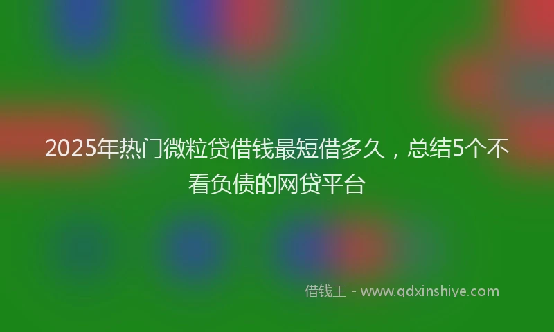 2025年热门微粒贷借钱最短借多久，总结5个不看负债的网贷平台