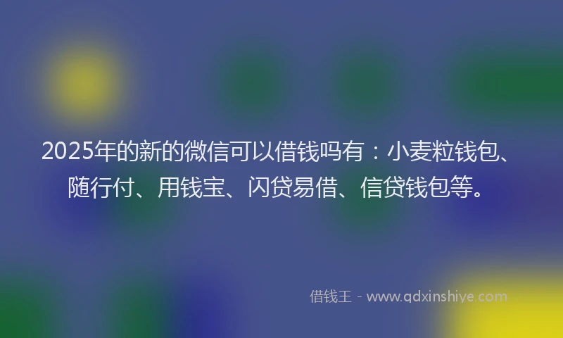 2025年的新的微信可以借钱吗有：小麦粒钱包、随行付、用钱宝、闪贷易借、信贷钱包等。
