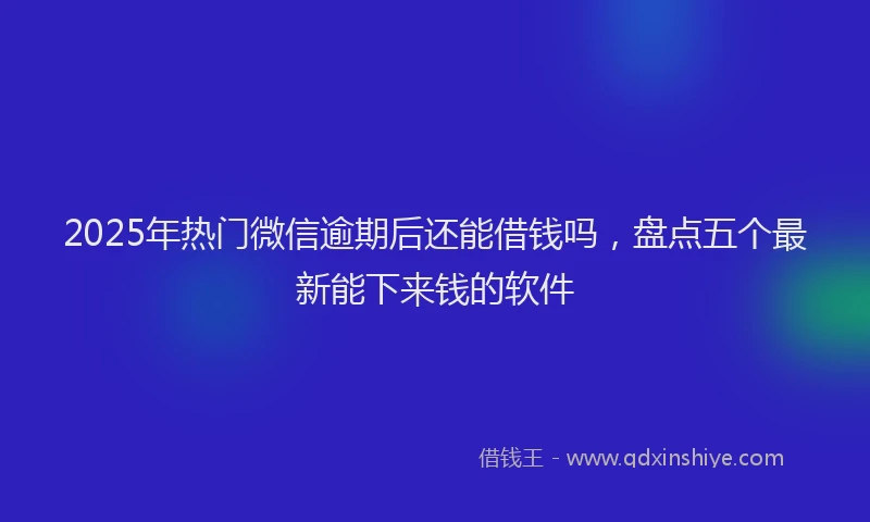 2025年热门微信逾期后还能借钱吗，盘点五个最新能下来钱的软件