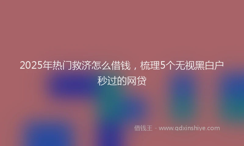 2025年热门救济怎么借钱，梳理5个无视黑白户秒过的网贷