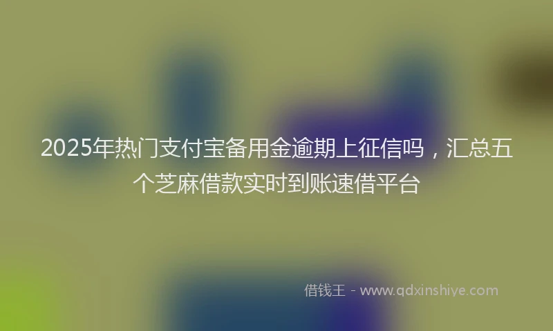 2025年热门支付宝备用金逾期上征信吗，汇总五个芝麻借款实时到账速借平台
