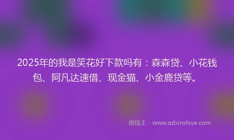 2025年的我是笑花好下款吗有：森森贷、小花钱包、阿凡达速借、现金猫、小金鹿贷等。