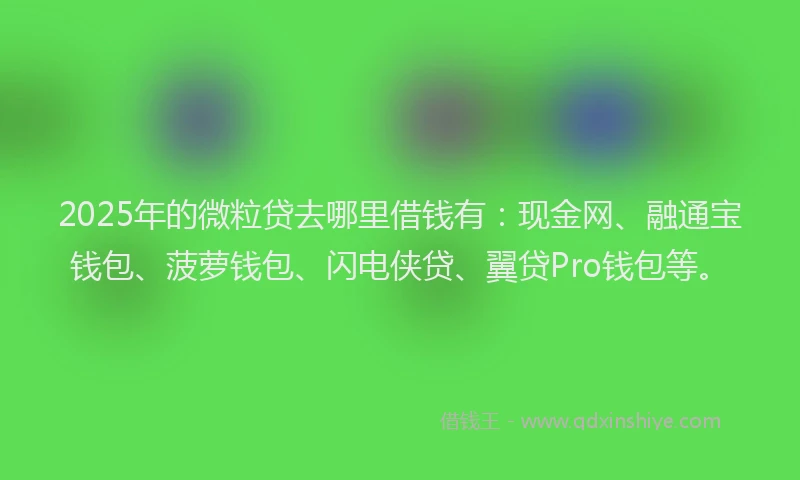 2025年的微粒贷去哪里借钱有：现金网、融通宝钱包、菠萝钱包、闪电侠贷、翼贷Pro钱包等。