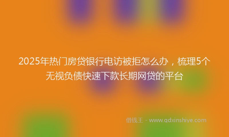 2025年热门房贷银行电访被拒怎么办，梳理5个无视负债快速下款长期网贷的平台