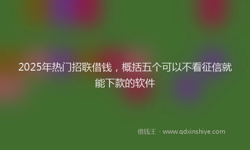 2025年热门招聅借钱，概括五个可以不看征信就能下款的软件