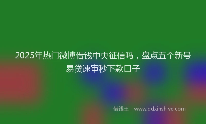 2025年热门微博借钱中央征信吗，盘点五个新号易贷速审秒下款口子