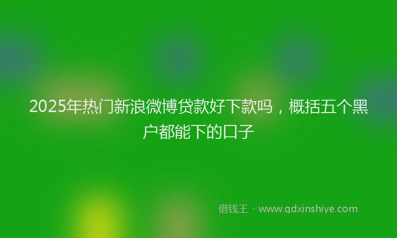 2025年热门新浪微博贷款好下款吗，概括五个黑户都能下的口子