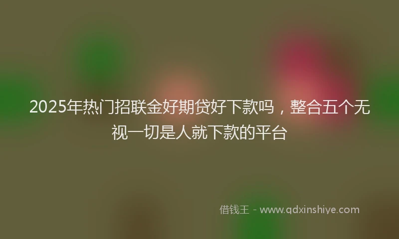 2025年热门招联金好期贷好下款吗，整合五个无视一切是人就下款的平台