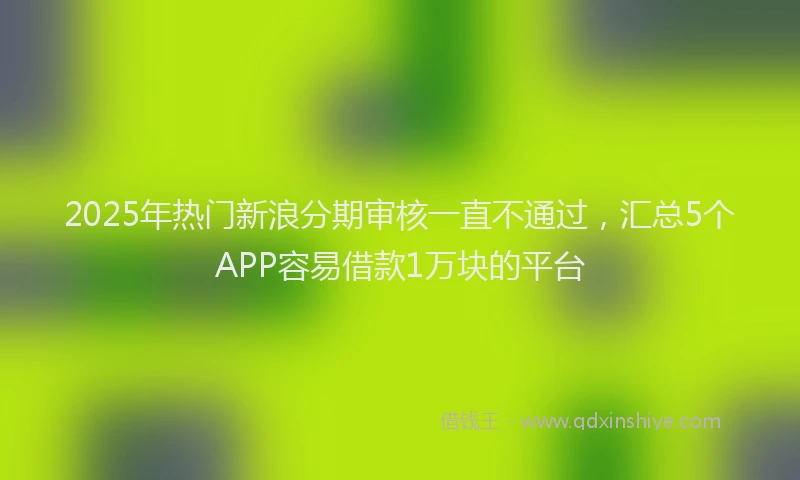 2025年热门新浪分期审核一直不通过，汇总5个APP容易借款1万块的平台