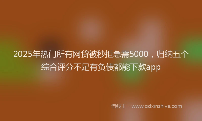 2025年热门所有网贷被秒拒急需5000，归纳五个综合评分不足有负债都能下款app