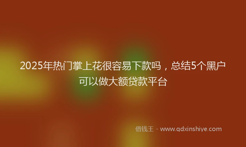 2025年热门掌上花很容易下款吗，总结5个黑户可以做大额贷款平台