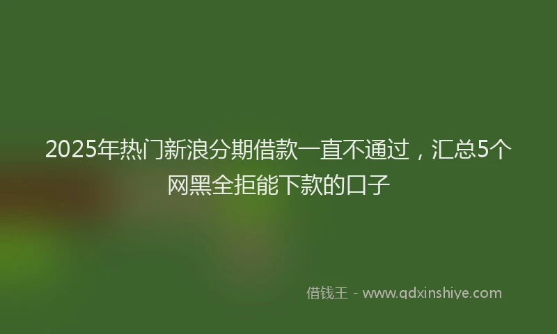 2025年热门新浪分期借款一直不通过，汇总5个网黑全拒能下款的口子